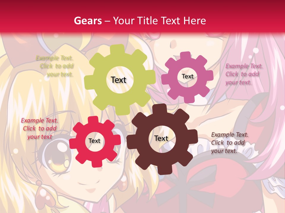 A Couple Of Anime Girls Standing Next To Each Other PowerPoint Template