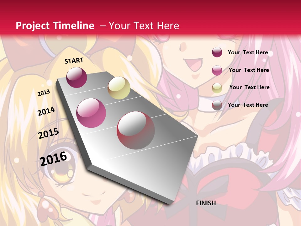 A Couple Of Anime Girls Standing Next To Each Other PowerPoint Template