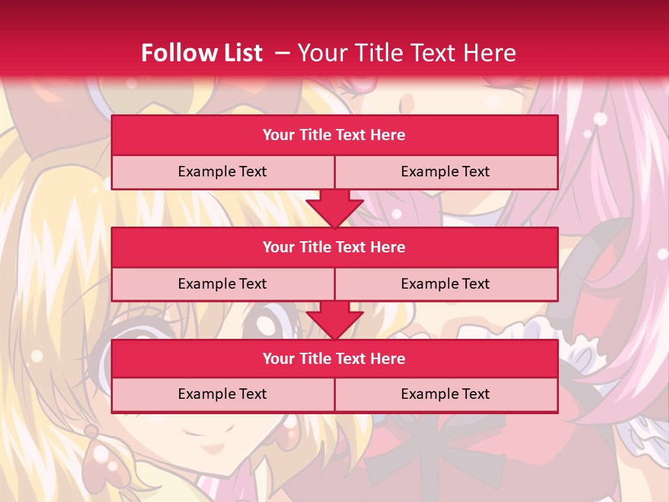 A Couple Of Anime Girls Standing Next To Each Other PowerPoint Template