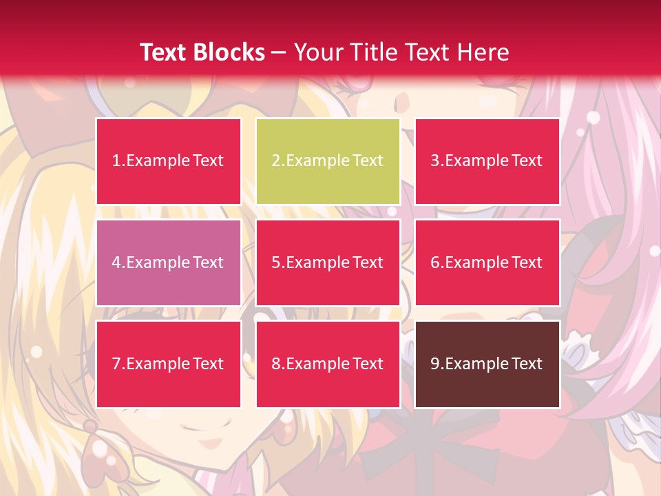 A Couple Of Anime Girls Standing Next To Each Other PowerPoint Template