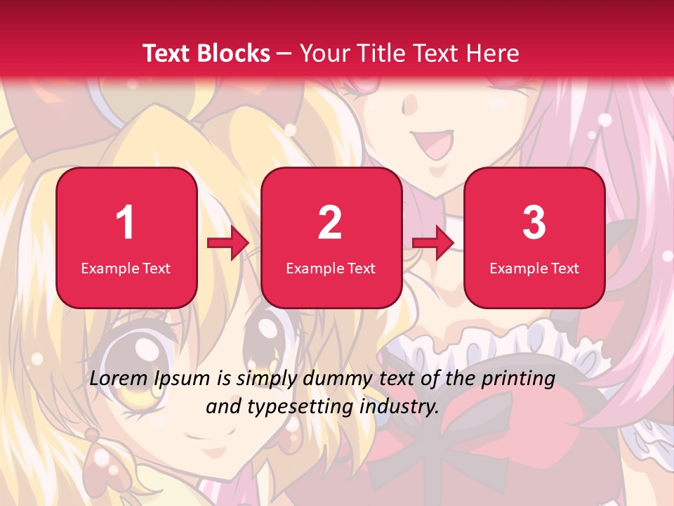 A Couple Of Anime Girls Standing Next To Each Other PowerPoint Template