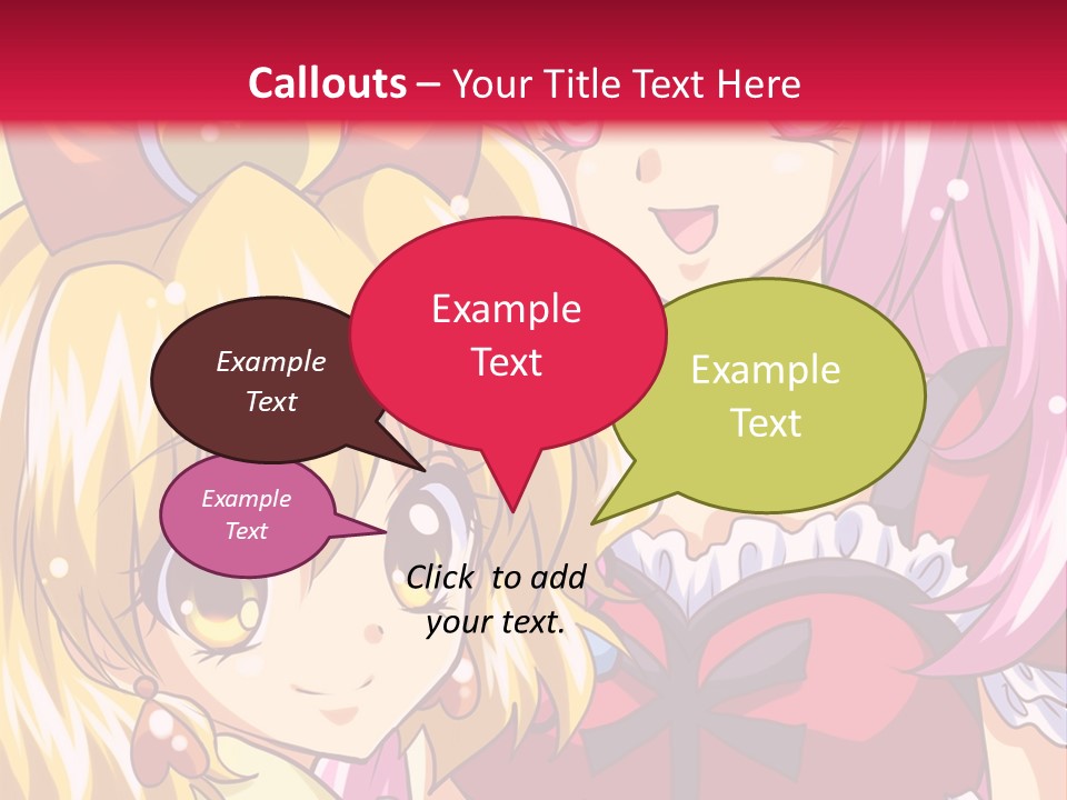 A Couple Of Anime Girls Standing Next To Each Other PowerPoint Template