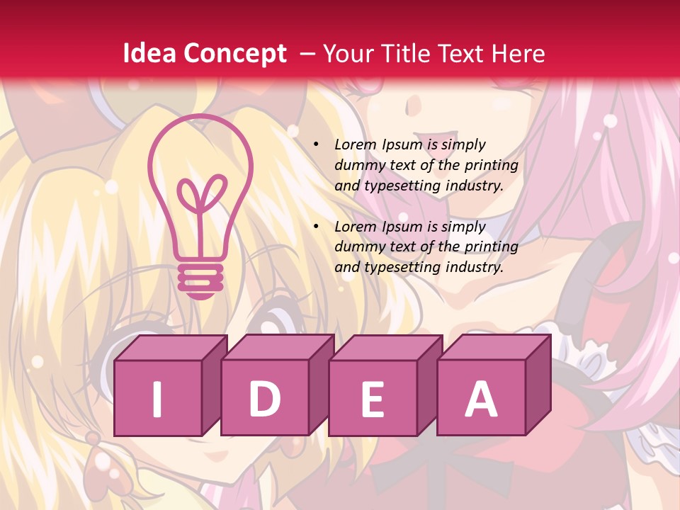 A Couple Of Anime Girls Standing Next To Each Other PowerPoint Template