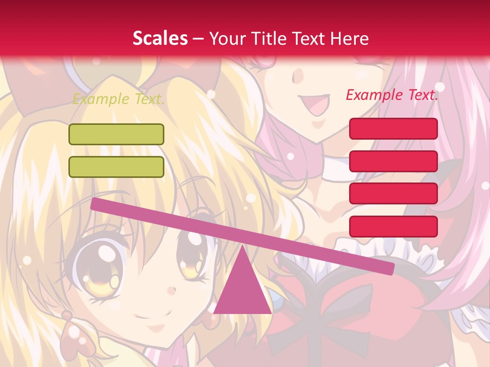 A Couple Of Anime Girls Standing Next To Each Other PowerPoint Template