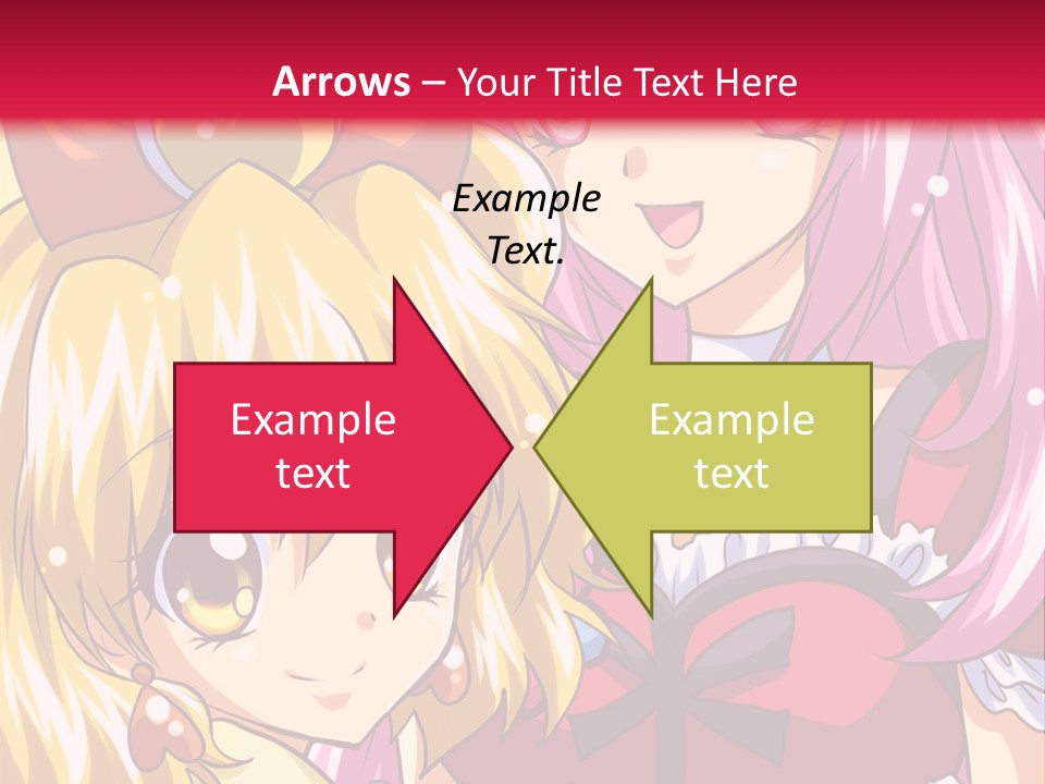 A Couple Of Anime Girls Standing Next To Each Other PowerPoint Template