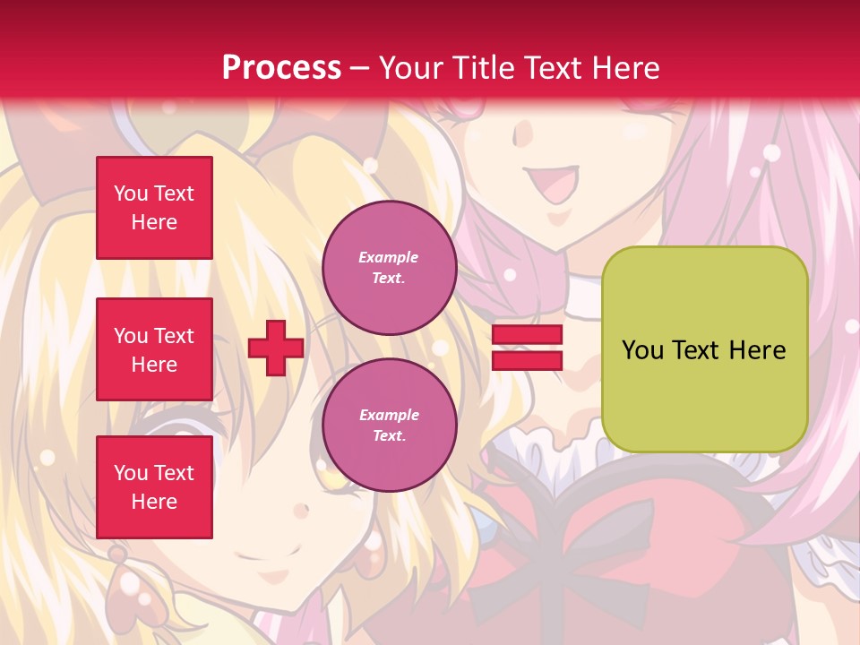 A Couple Of Anime Girls Standing Next To Each Other PowerPoint Template
