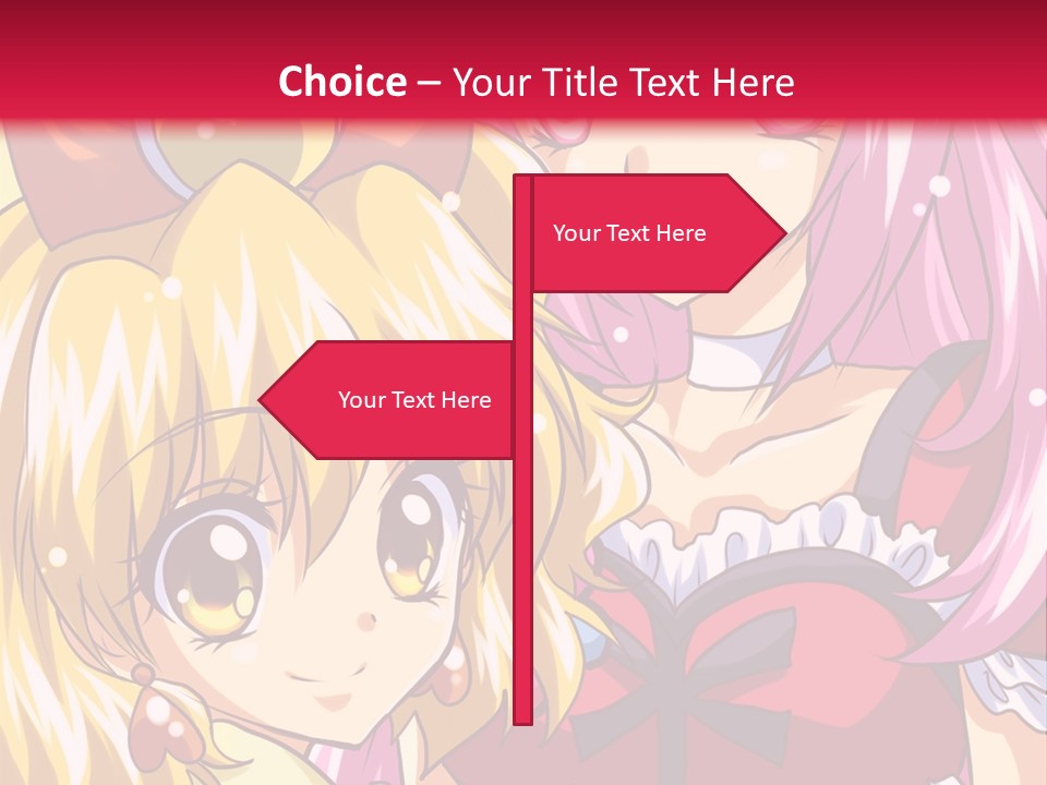A Couple Of Anime Girls Standing Next To Each Other PowerPoint Template