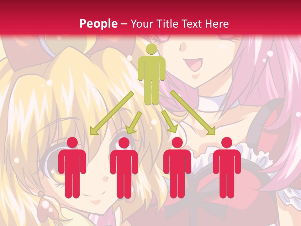 A Couple Of Anime Girls Standing Next To Each Other PowerPoint Template
