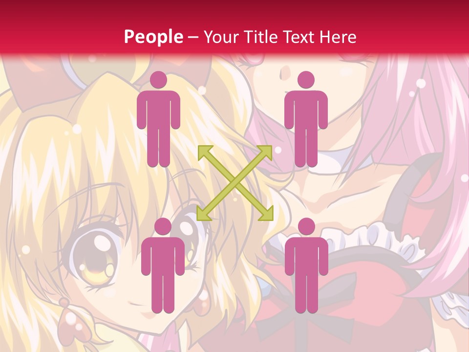 A Couple Of Anime Girls Standing Next To Each Other PowerPoint Template