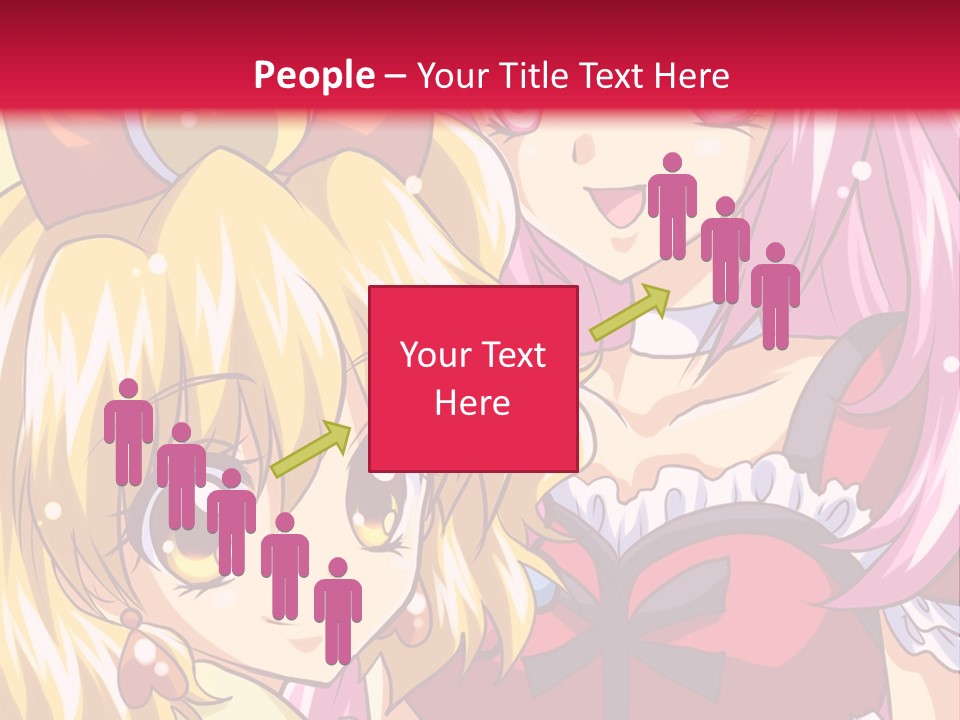 A Couple Of Anime Girls Standing Next To Each Other PowerPoint Template