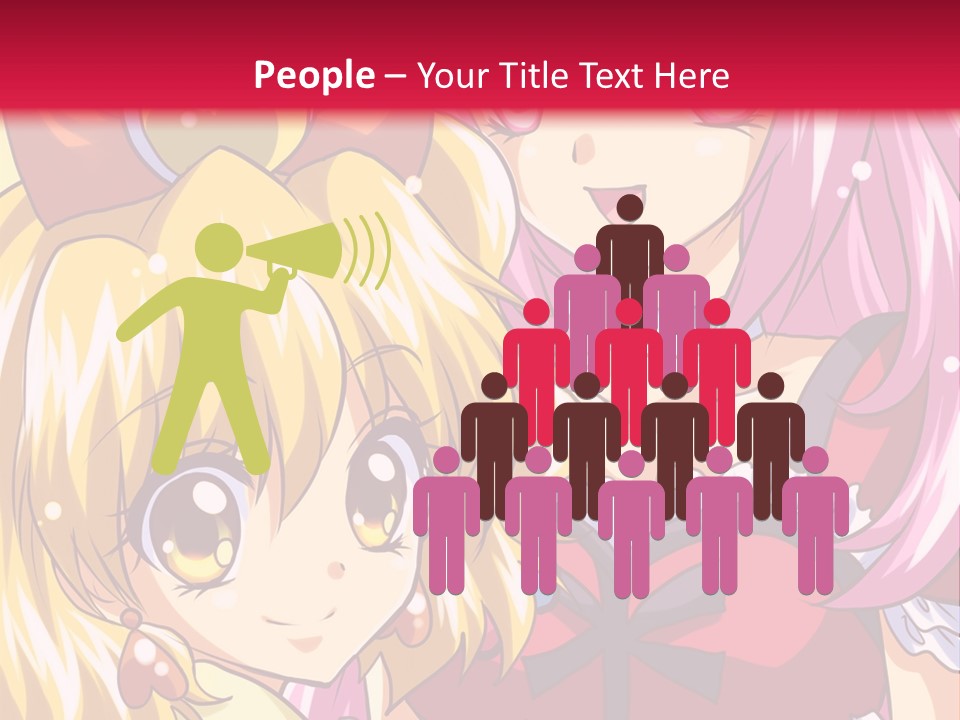 A Couple Of Anime Girls Standing Next To Each Other PowerPoint Template