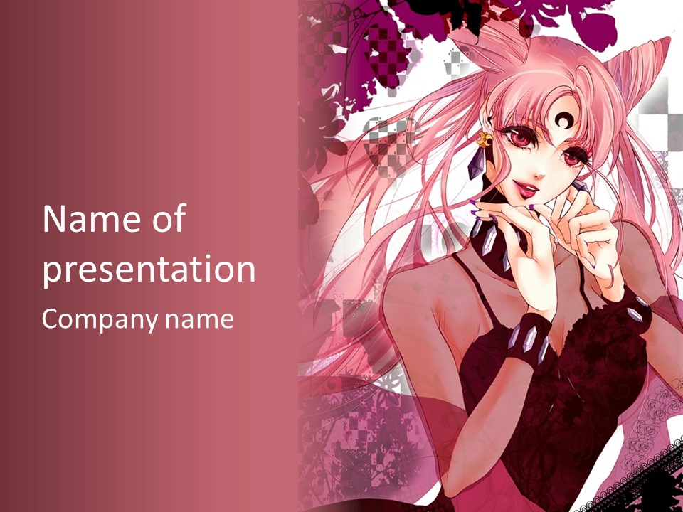 A Woman With Pink Hair Is Talking On A Cell Phone PowerPoint Template