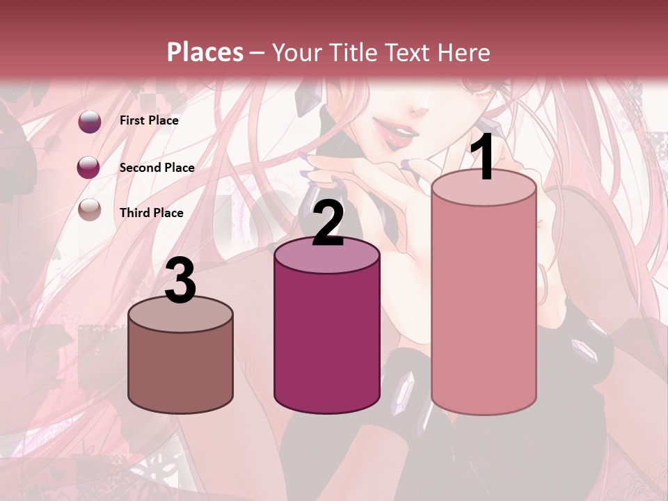 A Woman With Pink Hair Is Talking On A Cell Phone PowerPoint Template