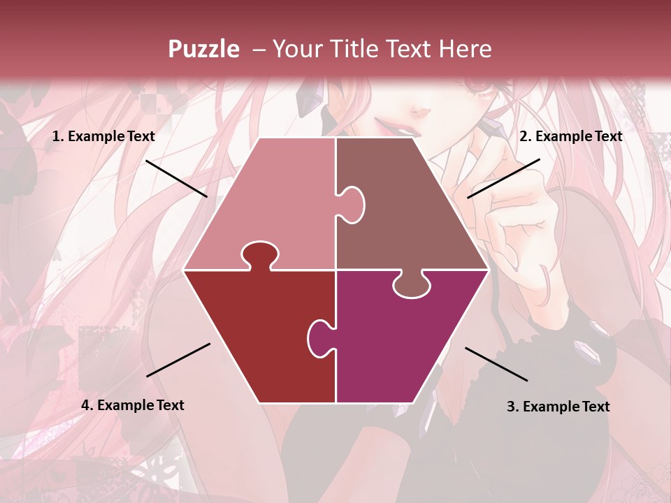 A Woman With Pink Hair Is Talking On A Cell Phone PowerPoint Template