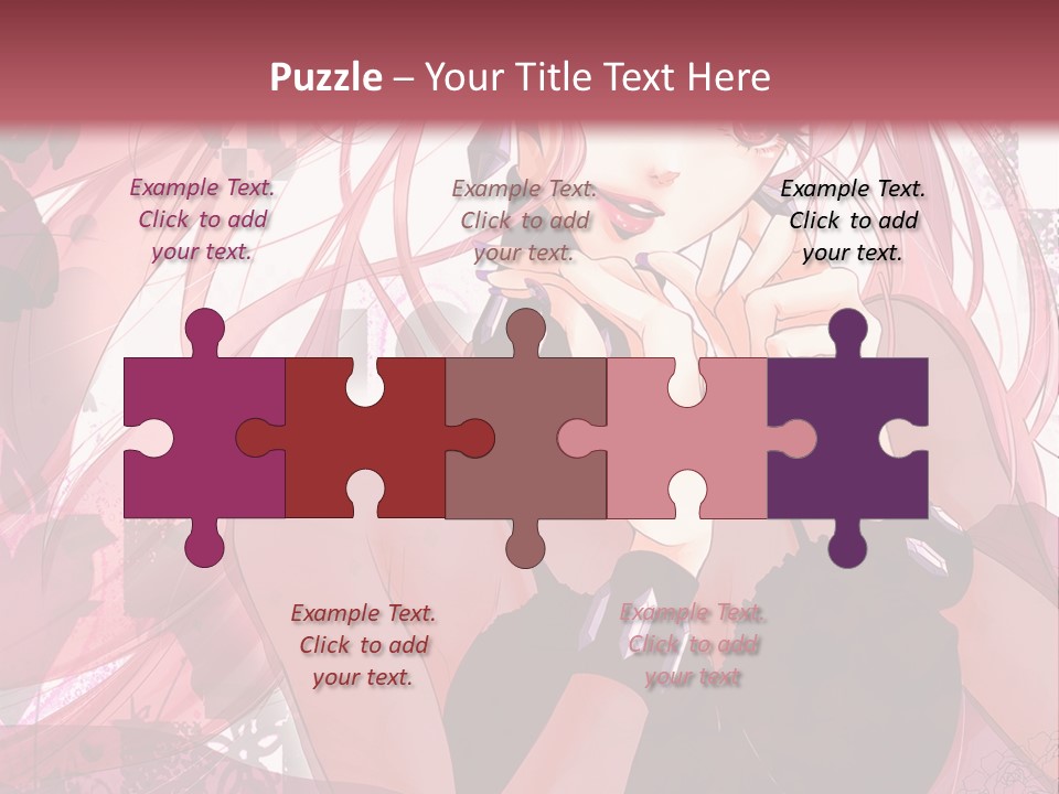 A Woman With Pink Hair Is Talking On A Cell Phone PowerPoint Template