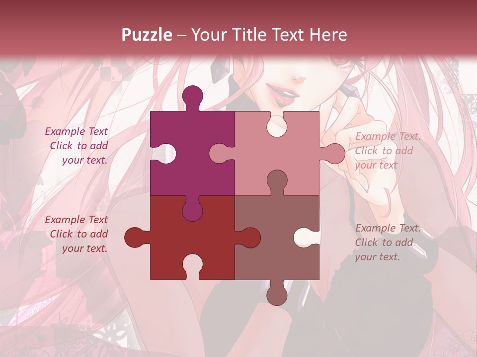 A Woman With Pink Hair Is Talking On A Cell Phone PowerPoint Template