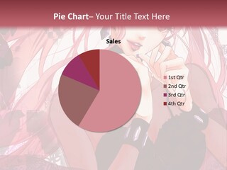 A Woman With Pink Hair Is Talking On A Cell Phone PowerPoint Template