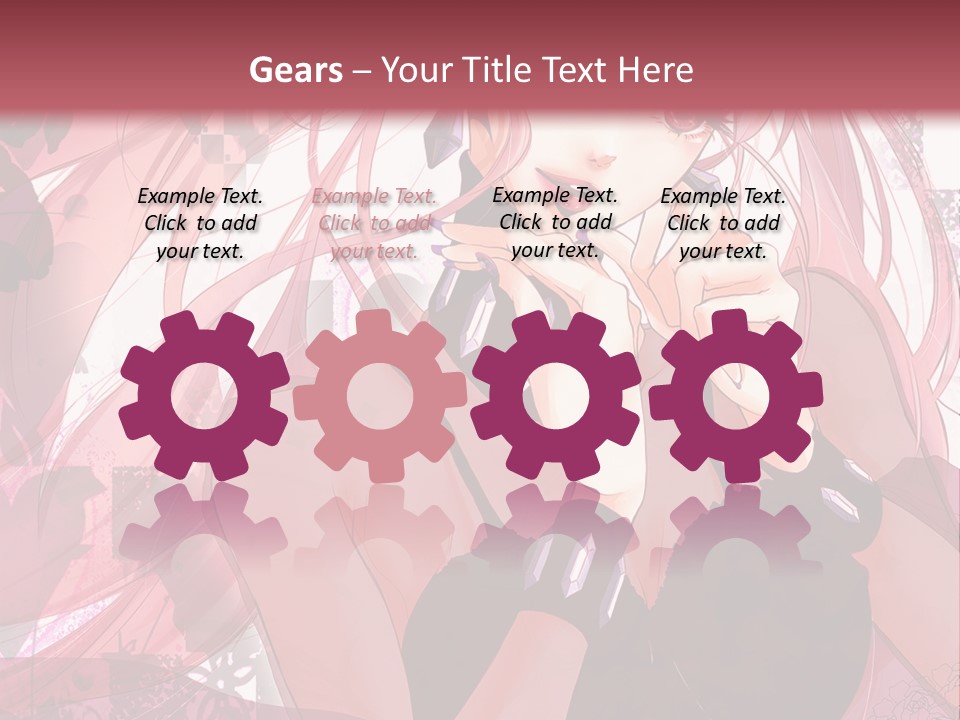 A Woman With Pink Hair Is Talking On A Cell Phone PowerPoint Template