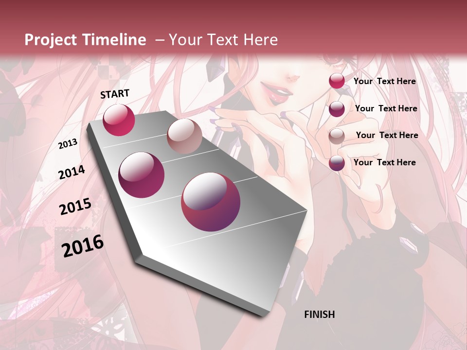 A Woman With Pink Hair Is Talking On A Cell Phone PowerPoint Template