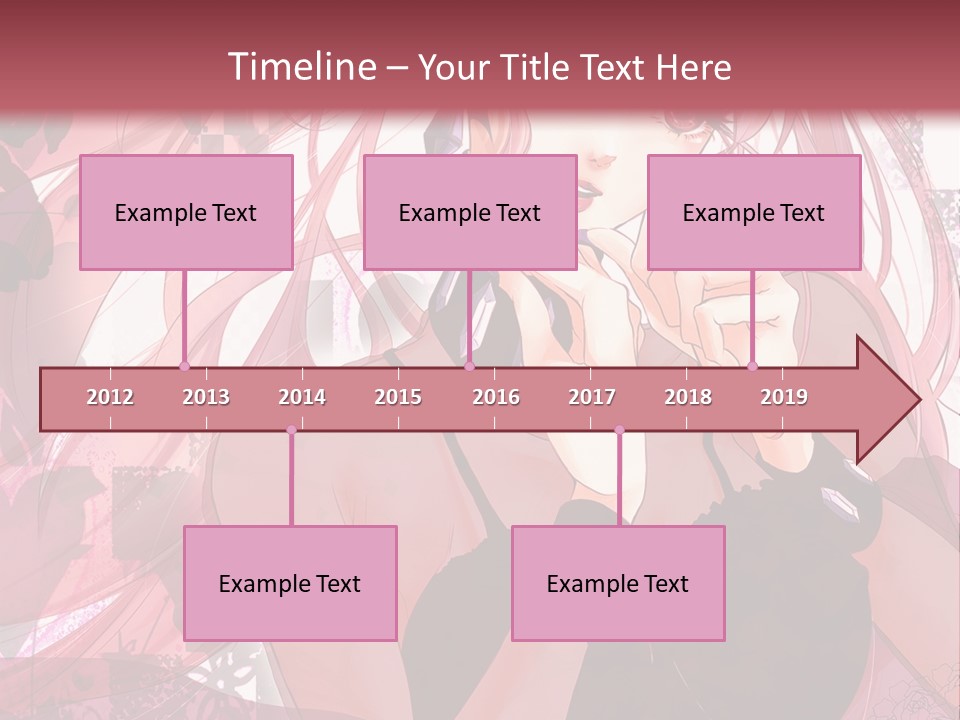 A Woman With Pink Hair Is Talking On A Cell Phone PowerPoint Template