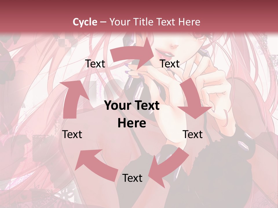 A Woman With Pink Hair Is Talking On A Cell Phone PowerPoint Template