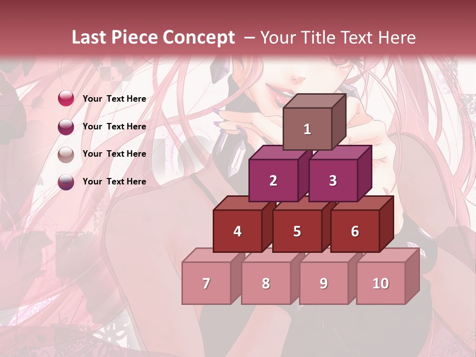 A Woman With Pink Hair Is Talking On A Cell Phone PowerPoint Template