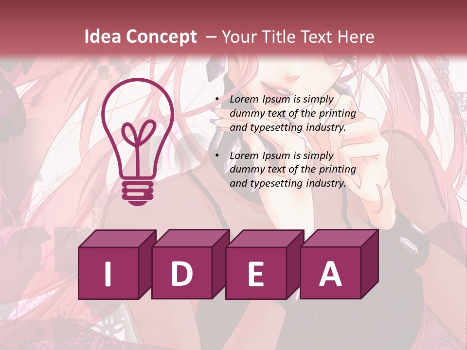 A Woman With Pink Hair Is Talking On A Cell Phone PowerPoint Template
