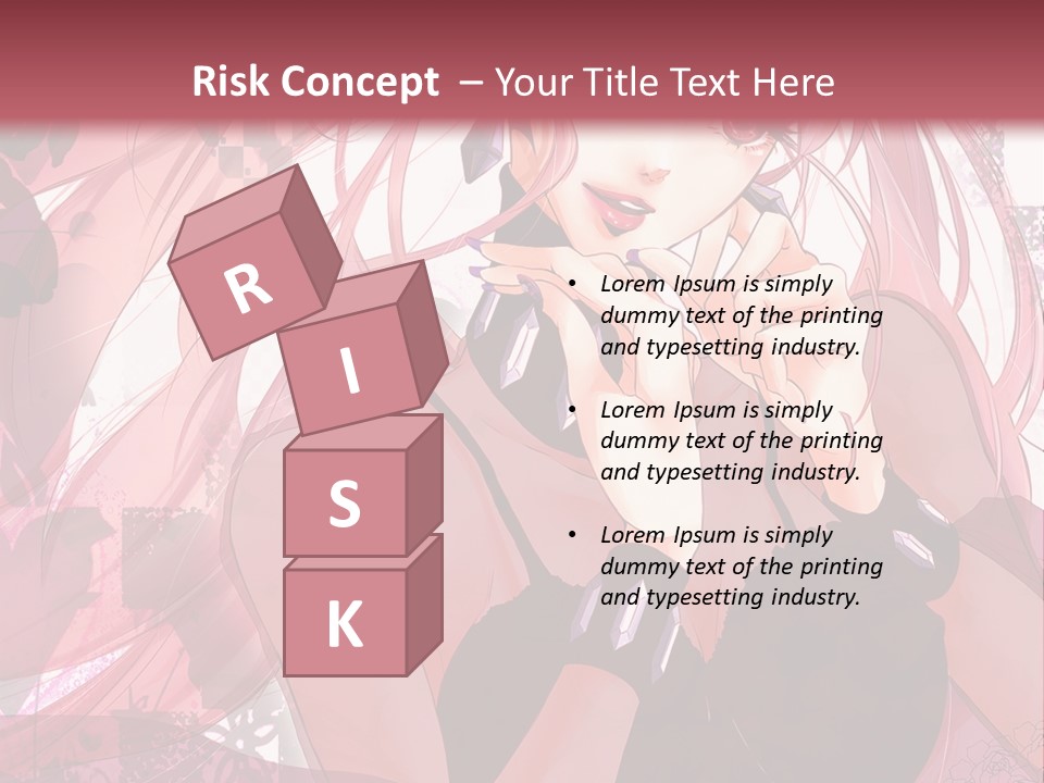 A Woman With Pink Hair Is Talking On A Cell Phone PowerPoint Template
