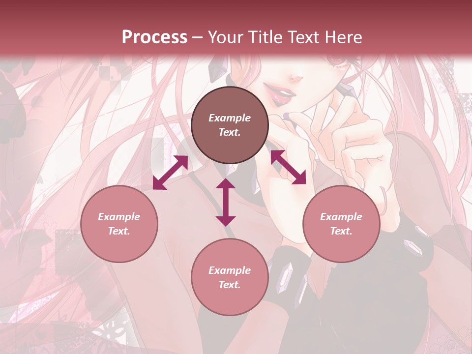 A Woman With Pink Hair Is Talking On A Cell Phone PowerPoint Template