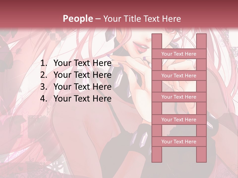 A Woman With Pink Hair Is Talking On A Cell Phone PowerPoint Template