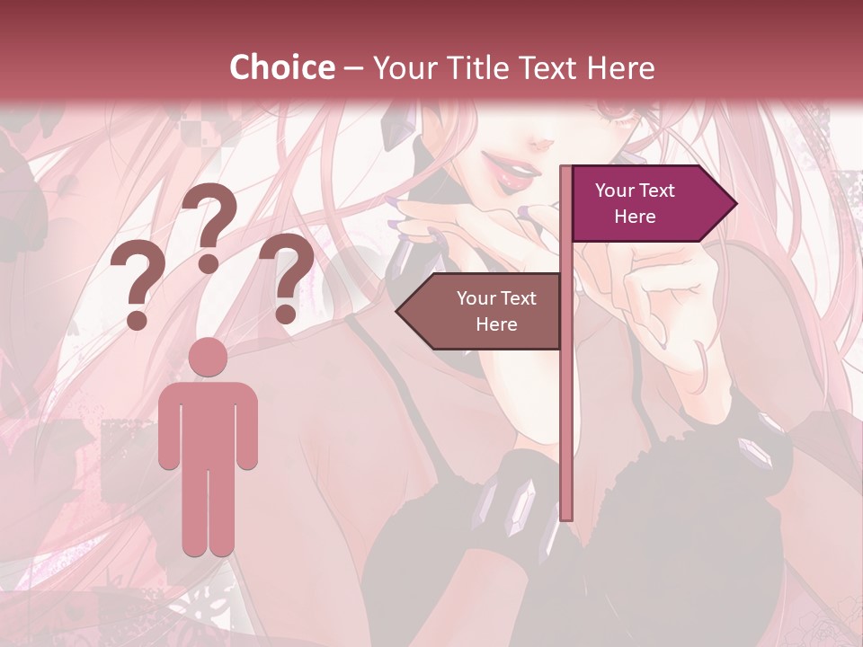 A Woman With Pink Hair Is Talking On A Cell Phone PowerPoint Template