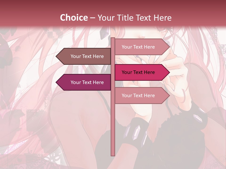 A Woman With Pink Hair Is Talking On A Cell Phone PowerPoint Template