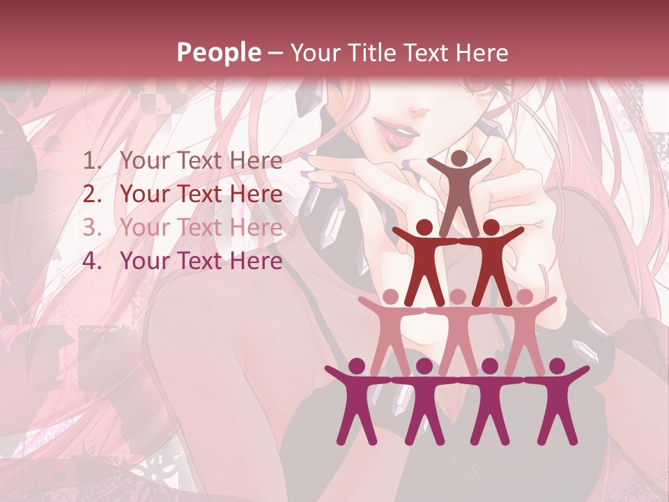 A Woman With Pink Hair Is Talking On A Cell Phone PowerPoint Template