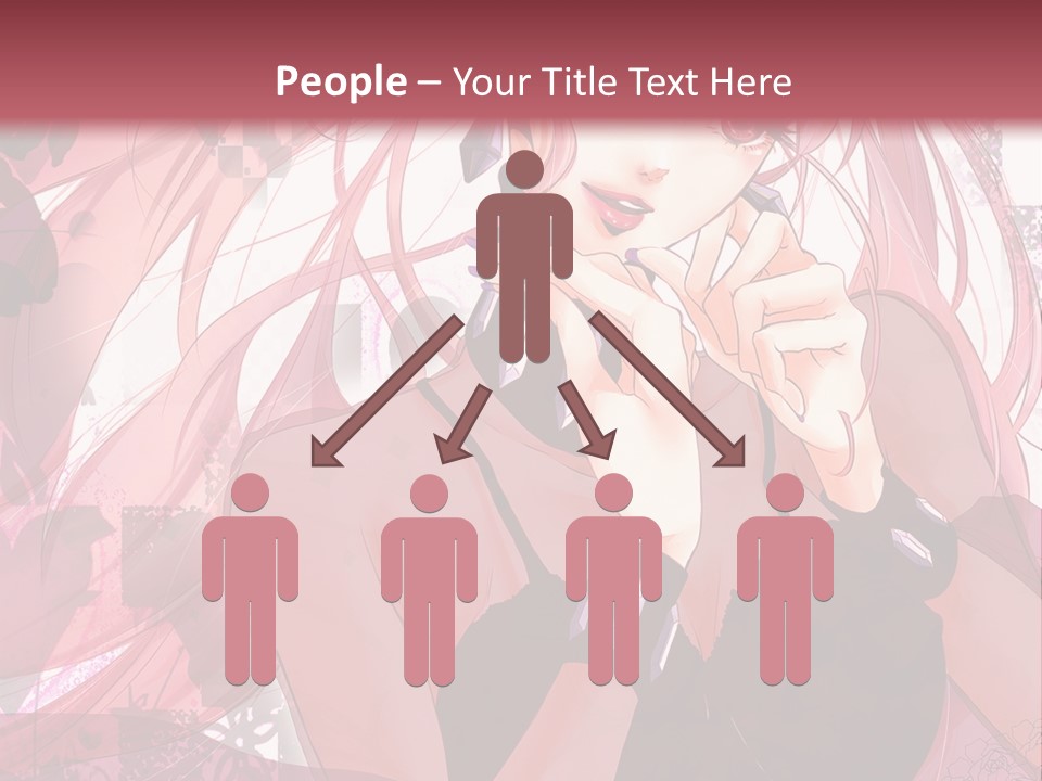 A Woman With Pink Hair Is Talking On A Cell Phone PowerPoint Template