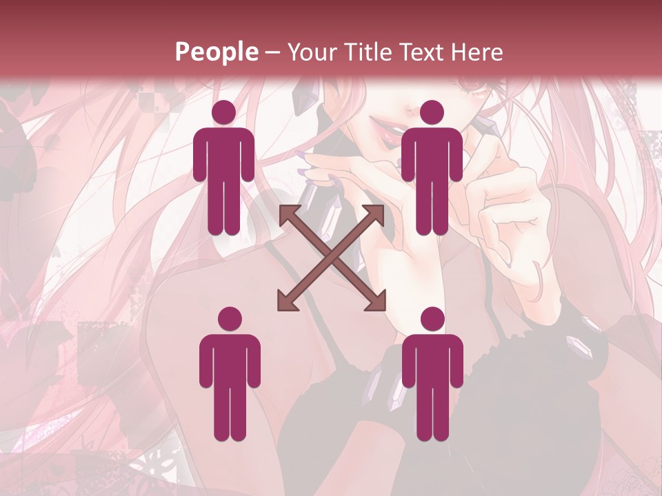 A Woman With Pink Hair Is Talking On A Cell Phone PowerPoint Template