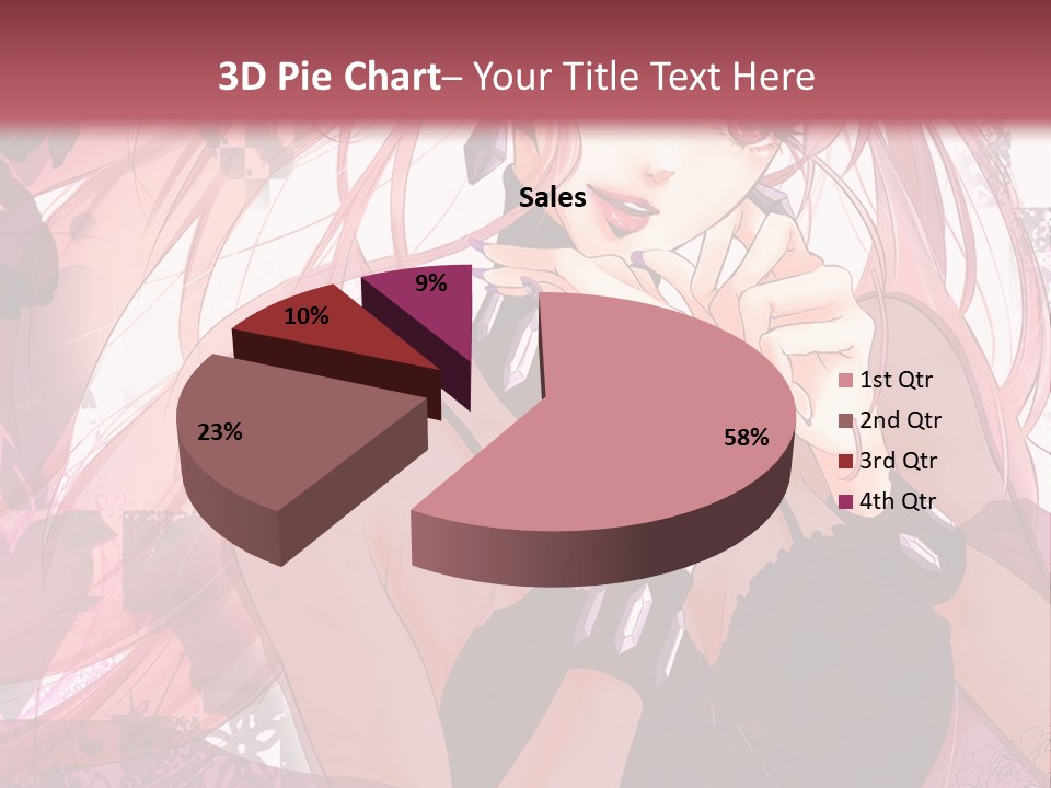 A Woman With Pink Hair Is Talking On A Cell Phone PowerPoint Template