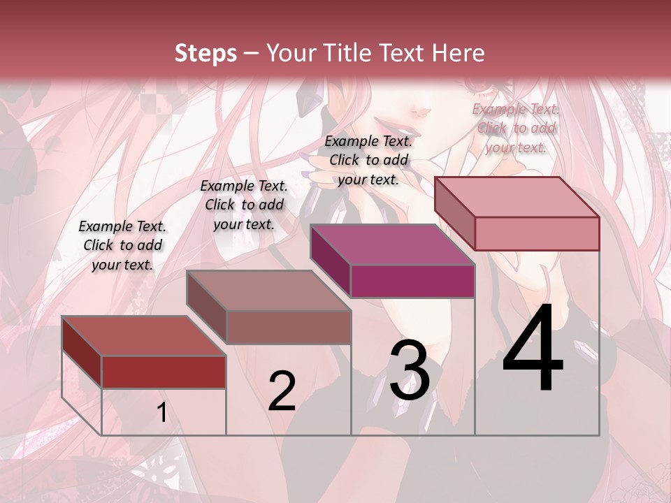 A Woman With Pink Hair Is Talking On A Cell Phone PowerPoint Template