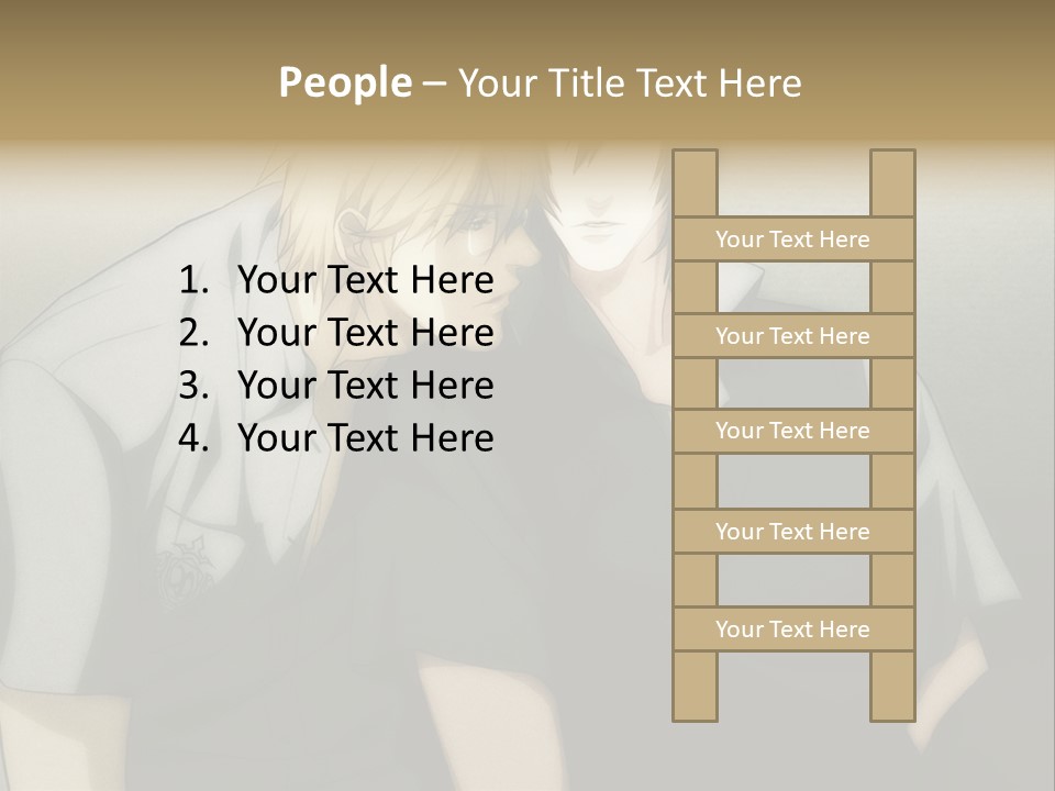 A Couple Of People Sitting Next To Each Other PowerPoint Template