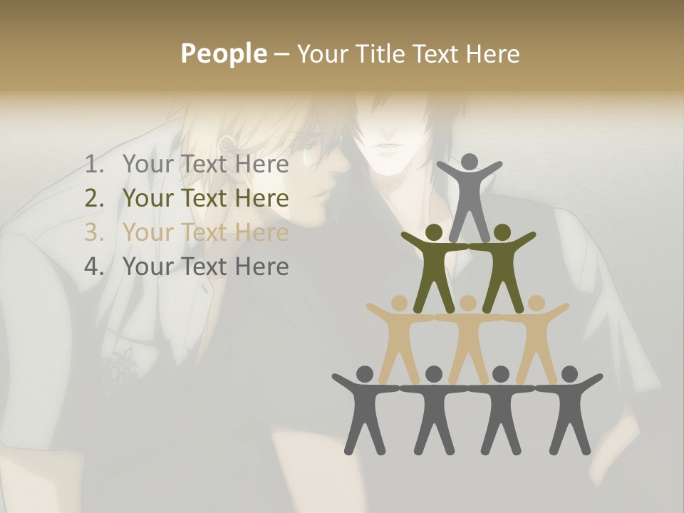 A Couple Of People Sitting Next To Each Other PowerPoint Template