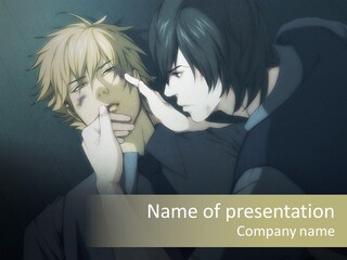 A Couple Of People That Are Next To Each Other PowerPoint Template