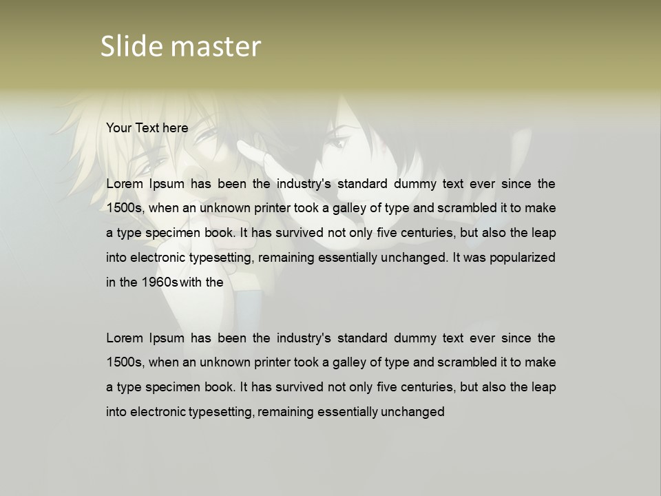 A Couple Of People That Are Next To Each Other PowerPoint Template