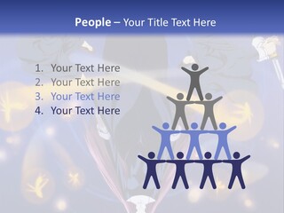 A Group Of People On A Blue Background With The Words Name Of Presentation Company Name PowerPoint Template