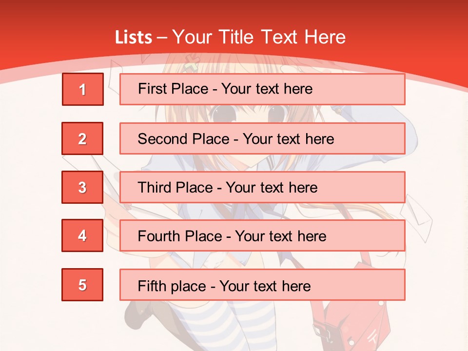 A Girl With A Red Purse Is Sitting On A Red And White Background PowerPoint Template