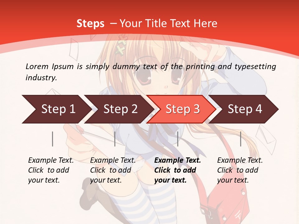 A Girl With A Red Purse Is Sitting On A Red And White Background PowerPoint Template