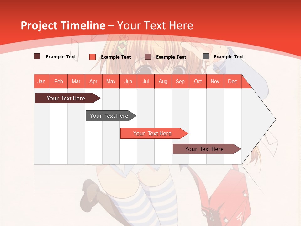 A Girl With A Red Purse Is Sitting On A Red And White Background PowerPoint Template