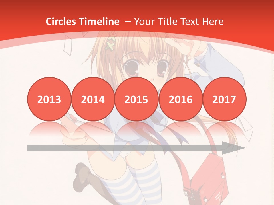 A Girl With A Red Purse Is Sitting On A Red And White Background PowerPoint Template