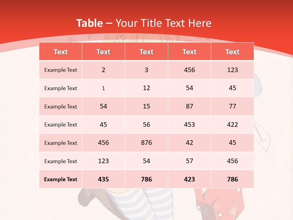 A Girl With A Red Purse Is Sitting On A Red And White Background PowerPoint Template