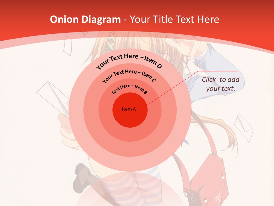 A Girl With A Red Purse Is Sitting On A Red And White Background PowerPoint Template