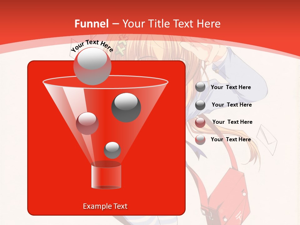 A Girl With A Red Purse Is Sitting On A Red And White Background PowerPoint Template