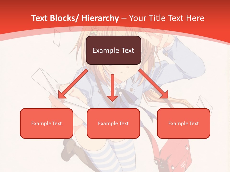 A Girl With A Red Purse Is Sitting On A Red And White Background PowerPoint Template